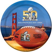 Creative Converting Super Bowl 50 8 Count Sturdy Style Luncheon Plates, Multicolor