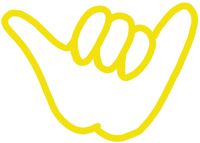 hBARSCI Shaka Vinyl Decal - 5 Inches - for Cars, Trucks, Windows, Laptops, Tablets, Outdoor-Grade 2.5mil Thick Vinyl - Yellow