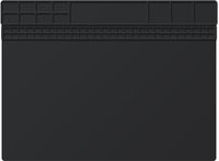 Solder Mat Large Bench Mat Silicone Tool Mat Heat Resistant Work Mat Project Mat Soldering Pad Board Soldering Iron Holder Repair Mat Direct Contact Temperature 932°F with Size 15.8" x 11.8" (Black)