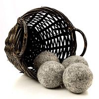 Kitchow Organic Dark Wool Dryer Balls, 4-Pack — Made for Drying Colors/Darks — Natural Ecofriendly Fabric Softener — Reusable Dryer Sheets for Infants