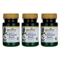 Swanson Sublingual Biotin 5Vitamin 000 mcg 60 Chwbls (3 Pack)