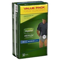 Depend for Men Underwear, Small/Medium, Case/64 (2 Value Packs of 32)