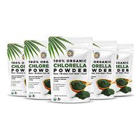 Earth Circle Organics - Certified Organic Chlorella Superfood Powder, Non-GMO Verified, Kosher, Cold Pressed, Broken Cell Wall, Vegan, High in Protein, Fiber & Amino Acids (5 Pack)