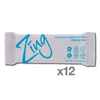 Zing Plant-Based Protein Bar | Coconut Cashew Crisp, 12 Count | Cashew Butter and Coconut Flakes| 10g Protein and 5g Fiber | Vegan, Gluten-Free, Non-GMO | Created by Professional Nutritionists