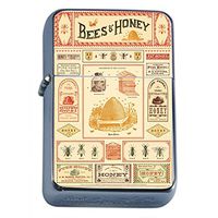 Silver Flip Top Oil Lighter Vintage Poster D-026 Bees & Honey