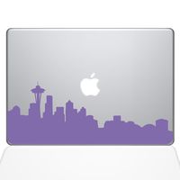 The Decal Guru Seattle City Skyline Decal Vinyl Sticker, 13" MacBook Pro (2016 & Newer Models), Lavender (2332-MAC-13X-LAV)