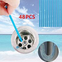 LERORO Magic Sticks 48pcs/Set Pipeline Bathtub Drain Cleaner Decontamination Rod Sewer Toilet Cleaning Stick Deodorizer Deodorant As Seen on TV (Blue)