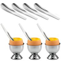 HansGo Egg spoon, 6PCS Stainless Steel Egg Scoop for Hard Soft Boiled Egg