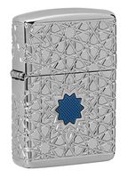 Zippo 49076 Arabic Pattern, High Polish Chrome Star