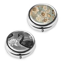 Pill Box Set of 2 - Lizimandu Compact 3 Compartment Medicine Case, Pill Box for Pocket or Purse (Animals)