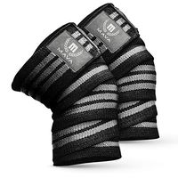 Mava Sports Knee Wraps (Pair) for Cross Training WODs,Gym Workout,Weightlifting,Fitness & Powerlifting - Best Knee Straps for Squats - for Men & Women- 72"-Compression & Elastic Support (Gray)