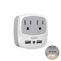 USB Outlet Plug Extender, TESSAN USB Wall Charger Adapter for Travel Cruise Ship Accessories, Mini Phone Charger with Multiple Outlet Splitter
