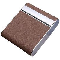 Exttlliy Portable Metal Pocket Carrying Cigarette Box Hard Case for Holds 20 Regular Size Cigarettes (Not Included Cigarette) (Brown)