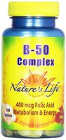 Nature's Life B-Complex Tablets, 50 Mg, 100 Count