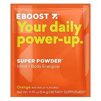 EBOOST Super Energy Powder (Orange) Drink Mix, Non-GMO Electrolyte Supplement Loaded with Vitamins, Minerals and Antioxidant for Men & Women, 20 Count