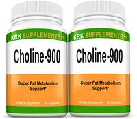 2 Bottles Choline Bitartrate 900mg Per Serving 180 Total Capsules KRK Supplements