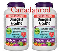 Webber Naturals Omega-3 & CoQ10 with Plant Sterols 200softgels X 2(2 Bottles)