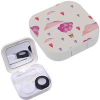 Portable Contact Lens Case Box Travel Kit Mirror + Bottle + Tweezers Container Holder [ Beautiful Red ]