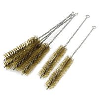 Saim Wire Tube Bristles Pipe Brushes Cleaning Tool for Gas Grill Burner Tube Drains, Brass, 30mm Diameter, 32cm Length, Pack of 6