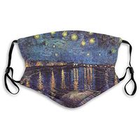 Starry Night Over The Rhone Vincent Van Gogh Men Women Adjustable Earloop Face Ma-sk,Reusable Protection Ma-sk with Filter,Anti-smog PM2.5 Ma-sk,Dustproof Mouth Ma-sk,Safety Cotton Ma-sk