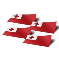 Desert Cactus Tonga 4 Pack of 4 Inch Wide Country Flag Stickers Decal for Window Laptop Computer Vinyl Car Bumper Tongan 4