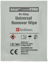 Hollister 7760 Adhesive and Barrier Remover Wipes, Category: Ostomy Supplies (Pack of 50)