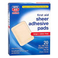 Rite Aid Sheer Adhesive Bandages with Non Stick Pad, 3" x 4" - 20 Count | Wound Care Supplies