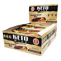Keto Wise Meal Replacement Bar - Chocolate Almond Blast - Low carb, High Protein, Low Sugar, Low Fat - Box of 12