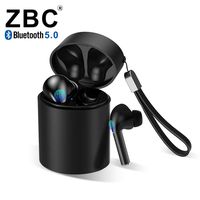 ZBC Truly Wireless Bluetooth Earbuds Noise Reduction Headphones Hi-Fi 3D Stereo Sound Built-in Mic Earphones in-Ear TWS Headsets Smart Touch Airpods Portable Charging Case Android iOS (M5-Black)