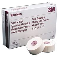 3M Health Care 1528-1 Surgical Tape, 1" x 5 ½ yd. Size, White (Pack of 72)