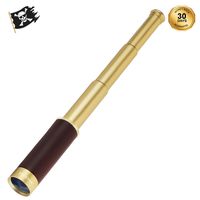 Telescope Brass Spyglass Pirate Monocular, Waterproof Pocket Mini Telescope Monocular, 25x30 Zoomable Collapsible Vintage Monocular for Navigation Voyage View Watching Games Travel Hiking Hunting