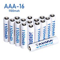 AAA Batteries Rechargeable,Sonoxo AAA Batteries(16 Pack) High Capacity 1100mAh Battery Pack with Low Self Discharge