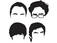 Big Bang Theory TV Heads 5.5" Decal Sticker for Cars Laptops Tablets Skateboard - Black