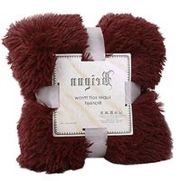 Theoylos Faux Fur Shaggy Throw Blanket Super Soft Fuzzy Fluffy Plush Throws Fleece Blanket for Bed Sofa Red
