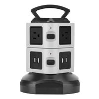 Zerone Smart Power Socket Switch, Smart Vertical Trailing Power Socket Switch 4 USB Port 2.1A Fast & Safe Charging 110V US Plug