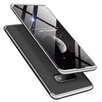 ATRAING Galaxy S10 E Case, PC Hard Case 3 in 1 Ultra-Thin Anti-Fall Cover for Samsung Galaxy S10 E (Silver+Black+Silver)