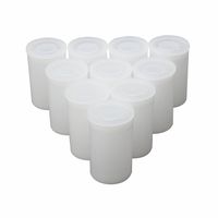 Plastic Film Canister with Lids, Pack of 10 (White)
