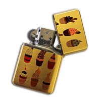 Gold Flip Top Refillable Windproof Lighter - Cupcakes Lighter Gold