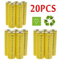 20Pack AA Ni-CD 2800mAh Rechargable Batteries - Batteries NiCd Lights Garden Solar Light LED USA