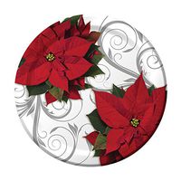 Creative Converting 8 Count Sturdy Style Paper Lunch Plates, 7", Poinsettia Swirls