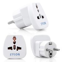 Travel Adapter Plug for Germany France Korea Indonesia, Schuko TYPE-E/F Universal Plug Adapter Converter, 3 Pack by SYCON