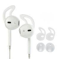 ZZoo Earpod cover Secure Fit Grip Compatible with iPod touch nano, shuffle, iPhone 5, and iPhone 6 Earphone Earbuds Headphones - Perfect For Running Exercise Gym and Sports (4 Pairs-2White2White)