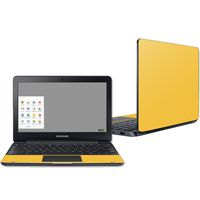 Mightyskins Skin Compatible with Samsung Chromebook 3 11.6" - Solid Marigold | Protective, Durable, and Unique Vinyl Decal Wrap Cover | Easy to Apply, Remove, and Change Styles | Made in The USA