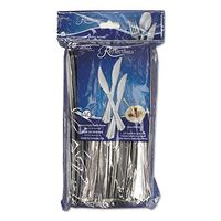 WNA REF320KNPK Reflections Heavyweight Plastic Utensils, Knife, Silver, 7 1/2-Inch, 40/Pack