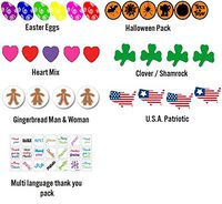 Cruzin Cap Sip Hole Cover, 7 Pkgs of 250 Caps Each, Holiday Assort #2