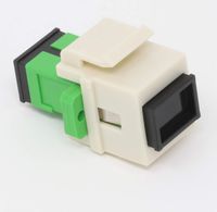 Fiber Optic Keystone Coupler Jack SC Simplex Singlemode APC - Light Almond