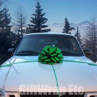 Large Emerald Green Car Bow - 16" Wide, St. Patrick's Day, Christmas, Birthday, Party, School, Office, Classroom, Earth Day, Arbor Day, Easter