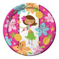 Creative Converting Pink Luau Fun 8 Count Paper Dinner Plates