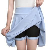 Casual High Waist Hip Solid Slim Skirt Women Sexy Sport Solid Color Short Skorts Mini Skirt (Light Blue, M)
