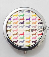 BlackKey Animal Dog Dachshund Puppy Wiener Dog 3-Compartment Decorative Pocket Gift Box Case Organizer for Pill, Color 1 -254